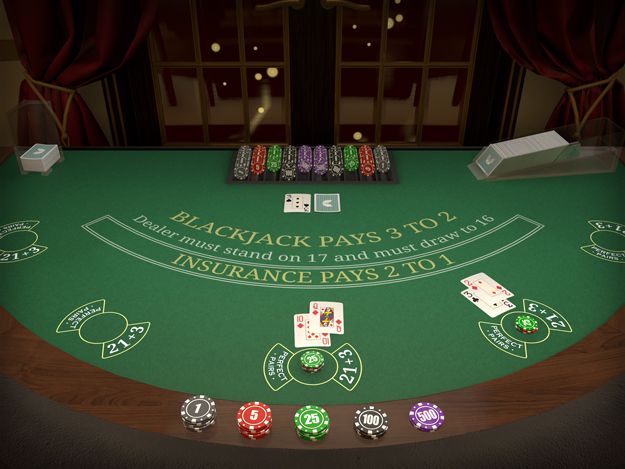 cards in blackjack table