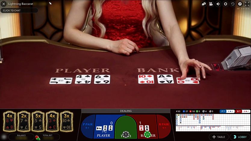 Live Baccarat Table Gameplay