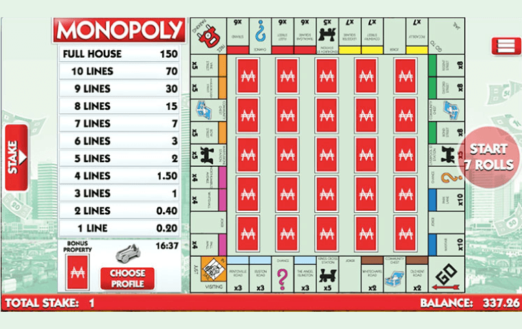 Monopoly Slingo Slot Gameplay