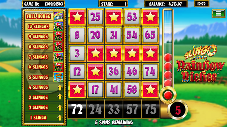 Slingo Rainbow Riches Slot Gameplay