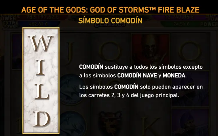 Age of the Gods God of Storms Fire Blaze Classic Jackpot Slot Online Simbolo Comodin
