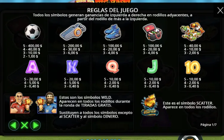 Big Bass Football Bonanza Slot Online Simbolos