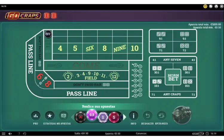 GO Craps Juego Online