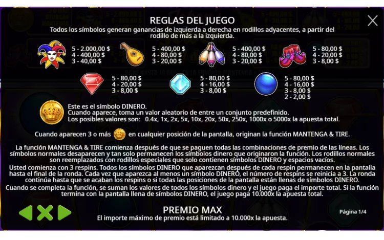Jokers Jewels Hold Spin Slot Online Simbolos