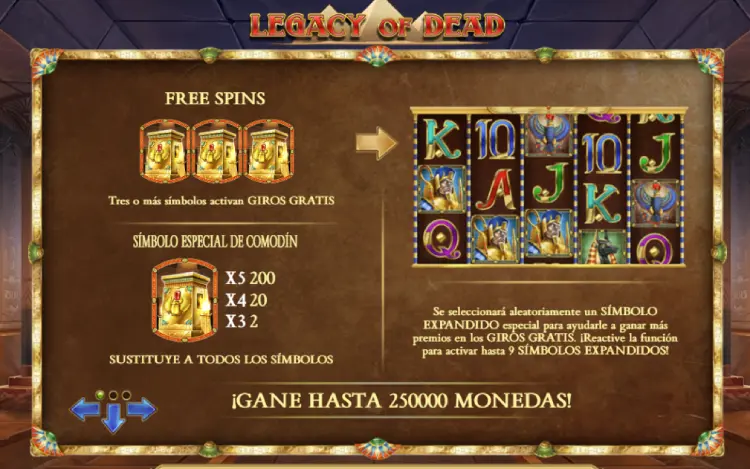 Legacy of Dead Slot Online Free Spins