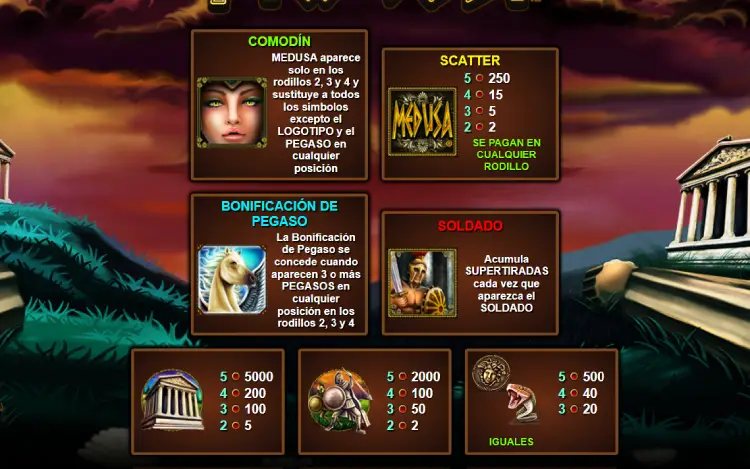 Medusa Slot Online Simbolos