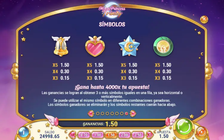 Moon Princess Trinity Slot Online Simbolos