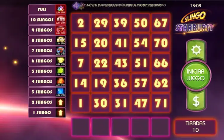 Slingo Starburst Slingo Online
