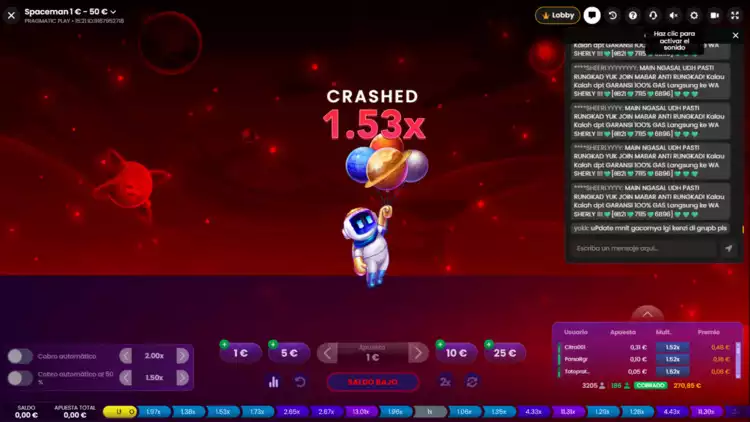 spaceman crash game