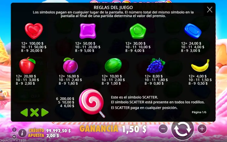 Sweet Bonanza Slot Online Simbolos