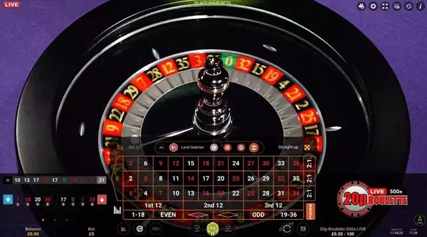 500x 20p roulette gameplay