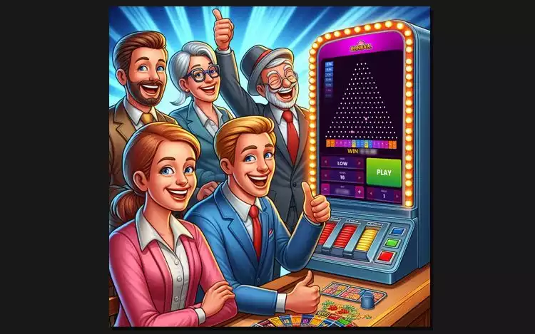 players playing confidently in a plinko game
