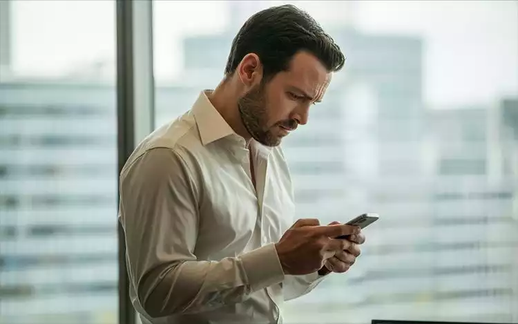man with his smartphone