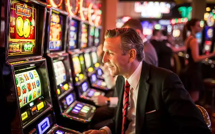 Person playing slot games