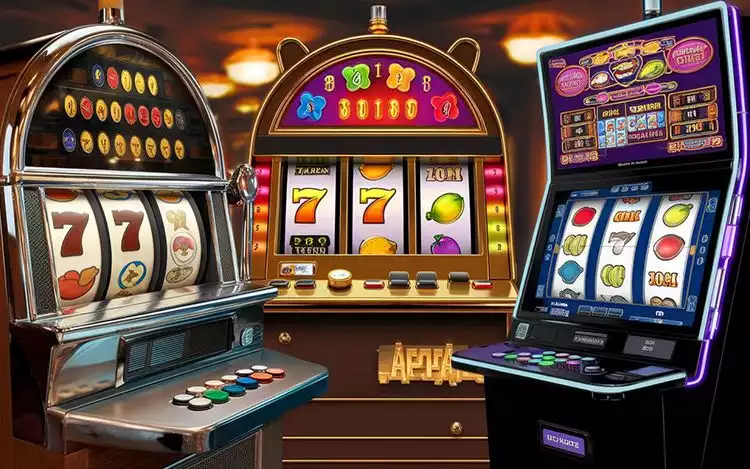 traditional slot machines with colour buttons