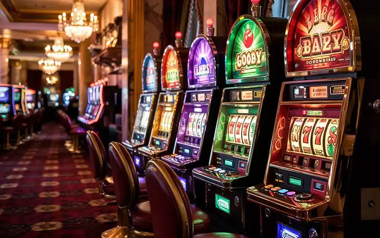 slot machines with assorted colour buttons