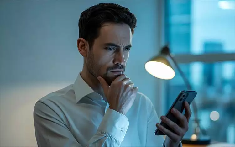 a man with a mobile device