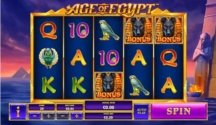  Age of Egypt slot game screen