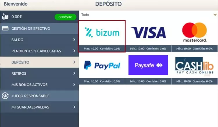 Bizum Metodo Pago Prime Casino