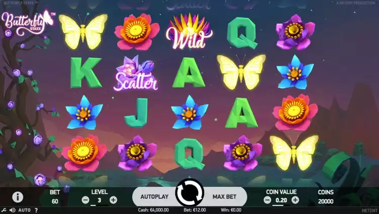 Butterfly Staxx slot game screen