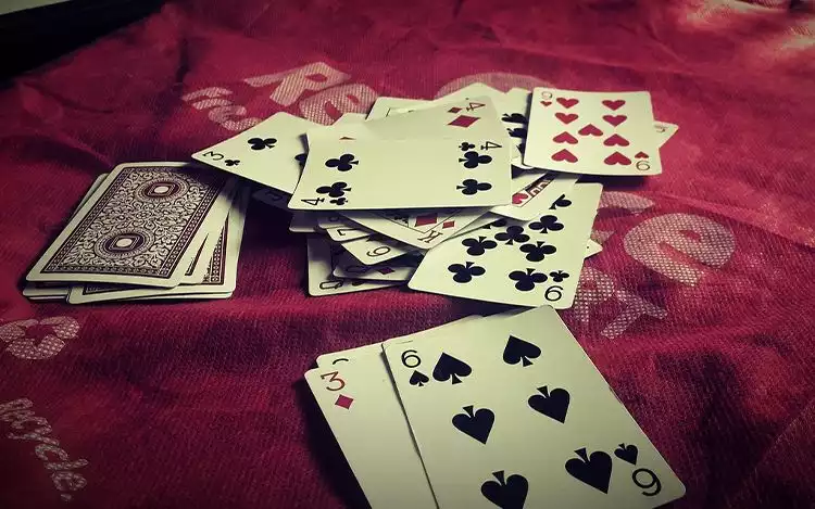 scattered playing cards