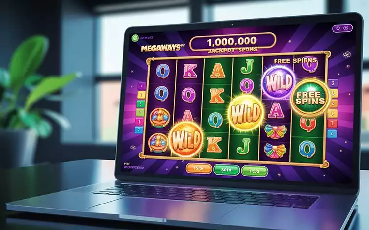casino slot on laptop
