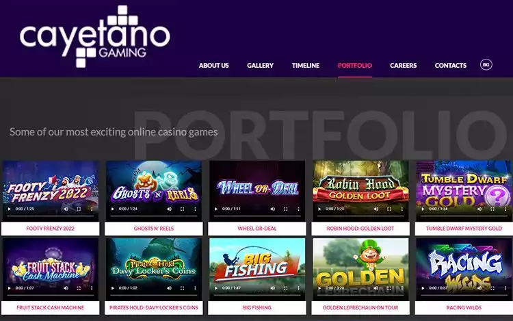 Cayetano Gaming slot portfolio