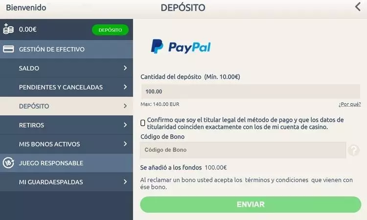 Deposito Paypal Prime Casino