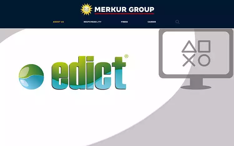 Edict logo as part of the Merkur Group as shown in it's official site