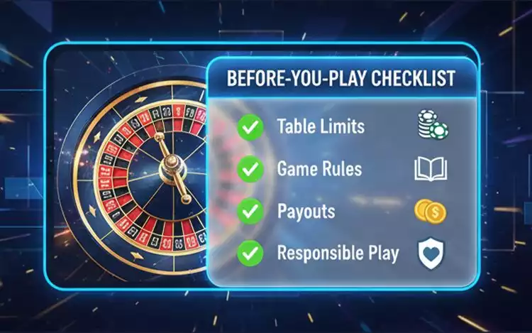 European Roulette pre-game checklist