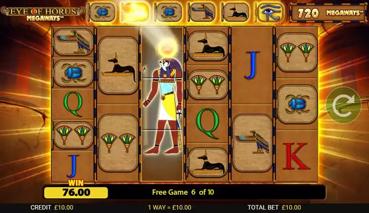 Eye of Horus slot game screen