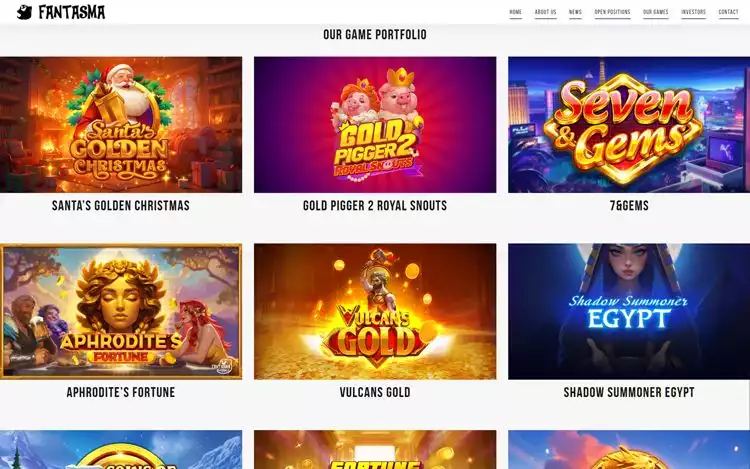 Fantasma slot provider's game portfolio