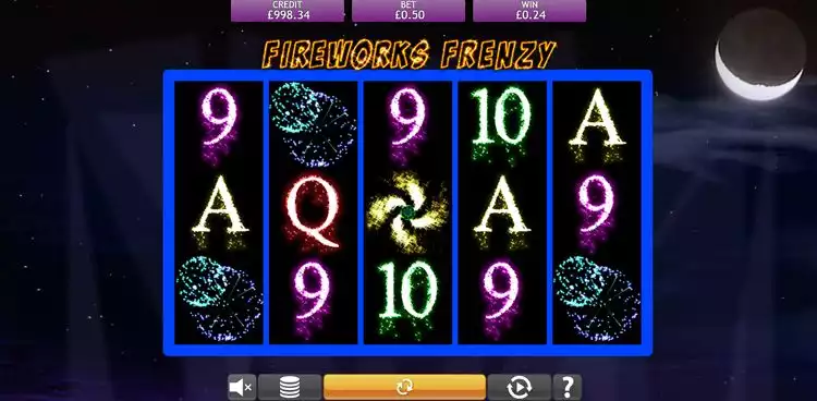 Firework Frenzy slot game screen