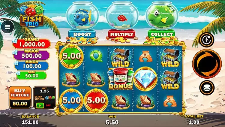 Fish Trio gameplay screen
