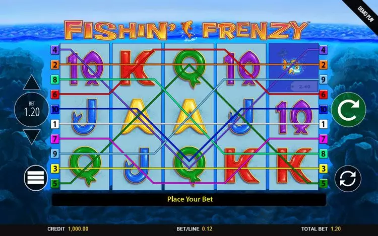 Fishin' Frenzy slot paylines