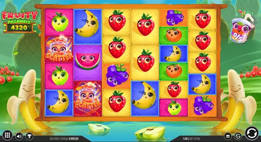 Blueprint Gaming's Fruit Slot Fruity Megaways Game Screen
