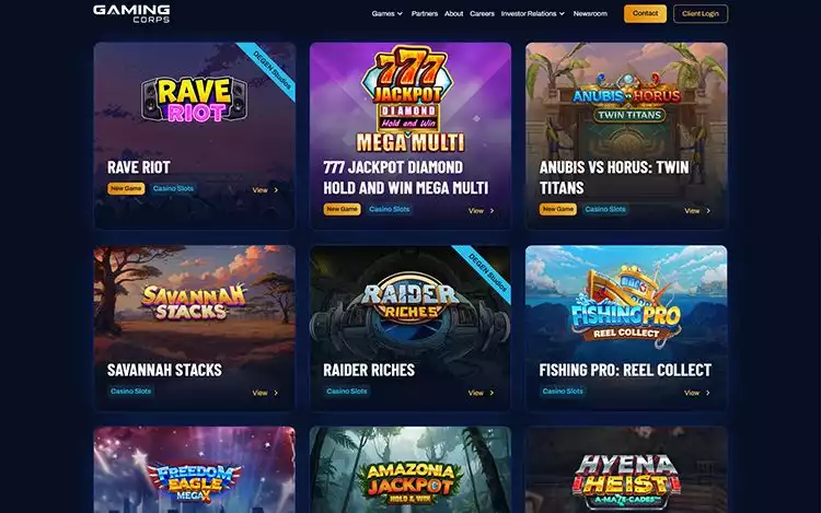 Gaming Corps slot portfolio