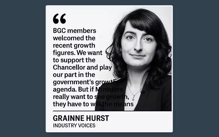 Pull-quote graphic featuring Grainne Hurst's statement