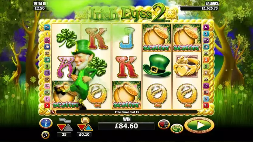 Nyx's Irish Eyes 2 slot game screen