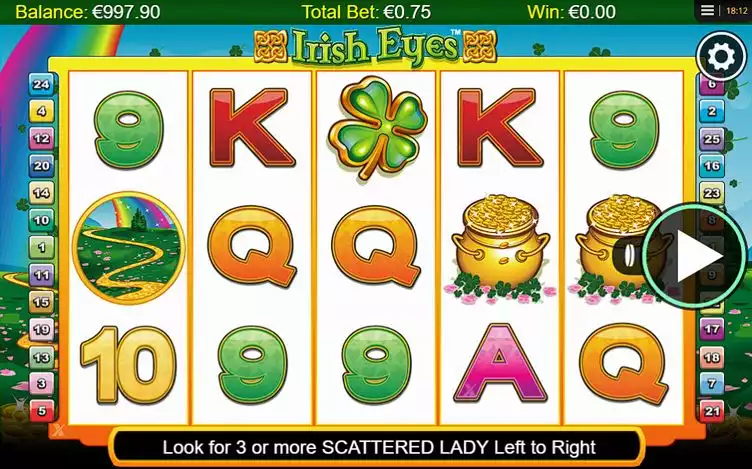 Irish Eyes slot gamescreen