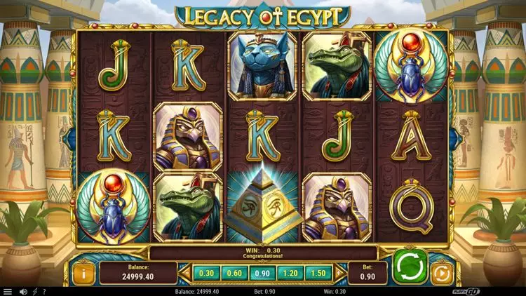 legacy-of-egypt-game-screen-with-scarab-symbols-on-the-reels