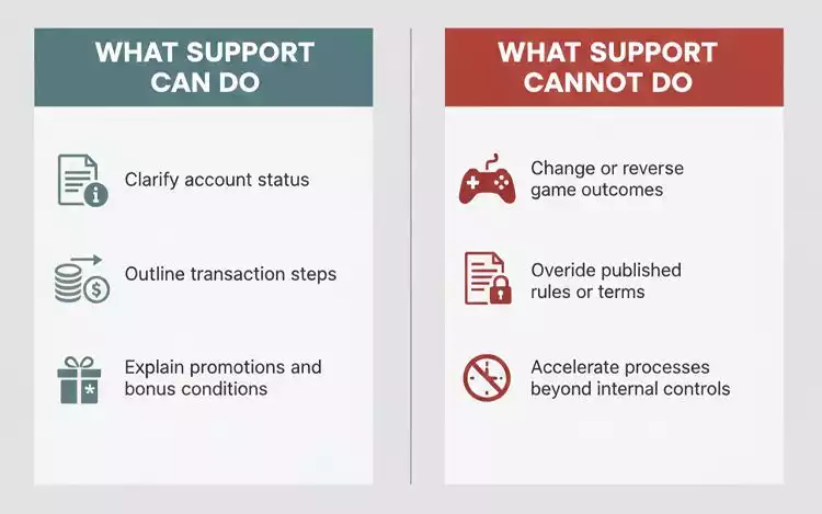 Live casino customer support boundaries infographics