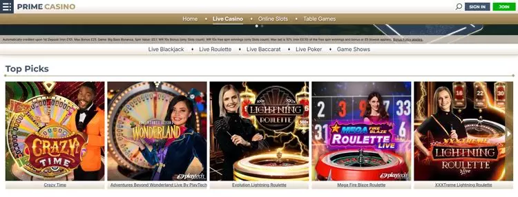 live-casino-selection-at-Prime-Casino