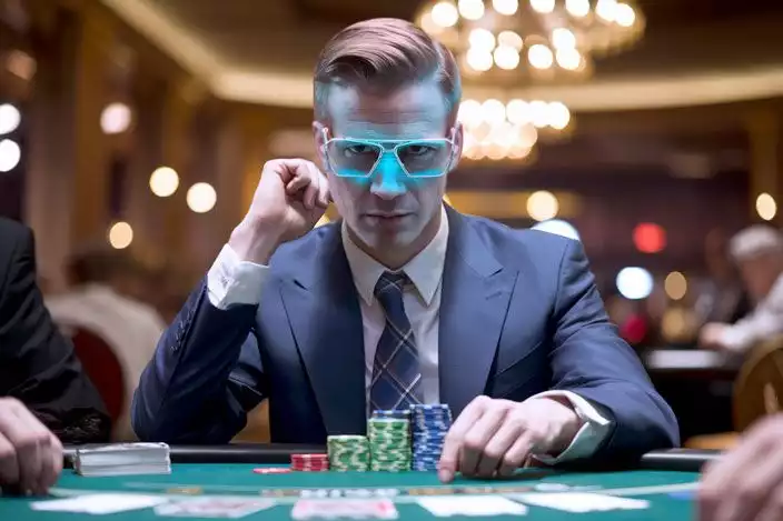a man with glasses in casino