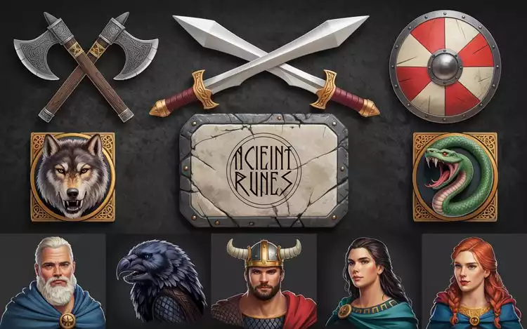 Norse-themed slots common symbols of weapons, mythical beasts and gods
