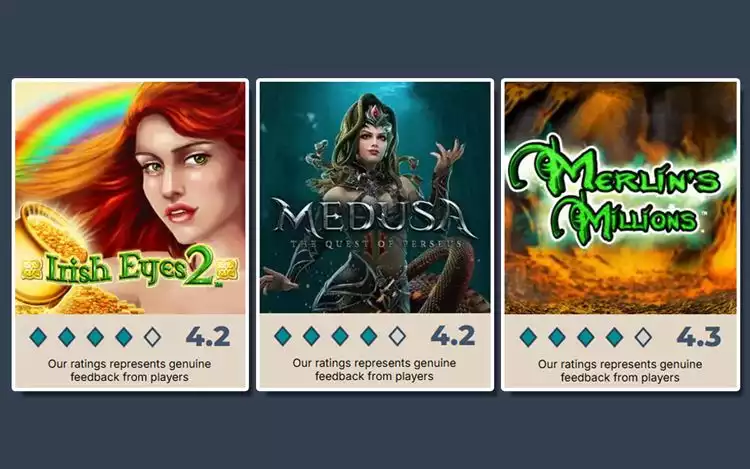 Prime Casino Rating for Nyx Gaming slots: Irish Eyes 2, Medusa II and Merlin's Millions