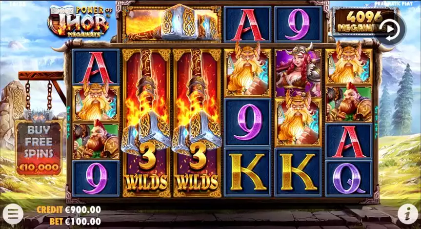 Power of Thor Megaways slot game screen
