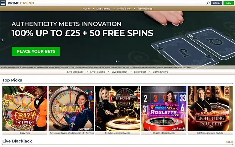 prime-casino-live-casino-lobby