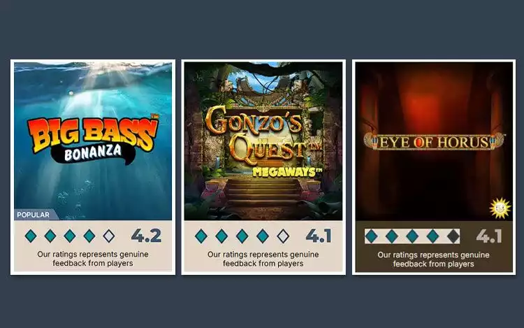 Prime Casino Rating for Big Bass Bonanza, Gonzo's Quest and Eye of Horus Slot Games