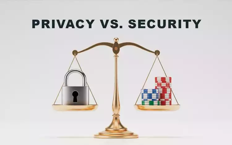 Illustration of balance between player privacy and casino security in roulette monitoring